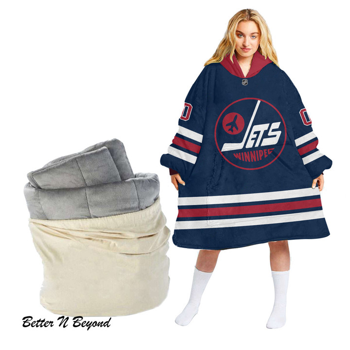 NHL Winnipeg Jets Personalized oodie blanket hoodie snuggie hoodies for all family - Amazing ProShop