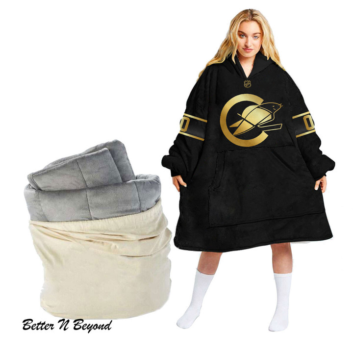 Personalized Black Golden Edition Limited NHL California Golden Seals Jersey Oodie blanket hoodie snuggie hoodies for all family - Amazing ProShop