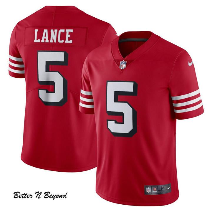 Men's San Francisco 49ers Trey Lance Nike Scarlet Alternate Vapor Limited Jersey