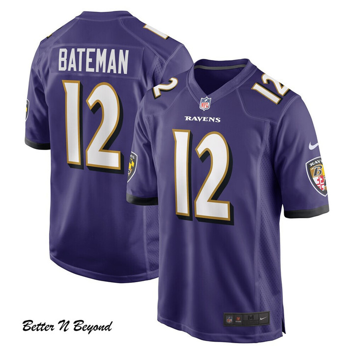 Men's Baltimore Ravens Rashod Bateman Nike Purple Game Jersey
