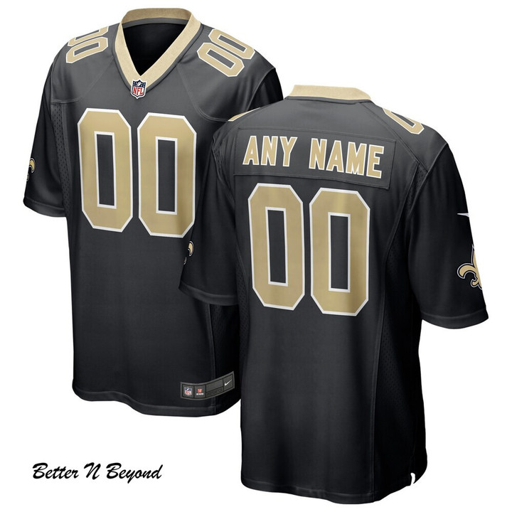 Men's New Orleans Saints Nike Black Custom Game Jersey