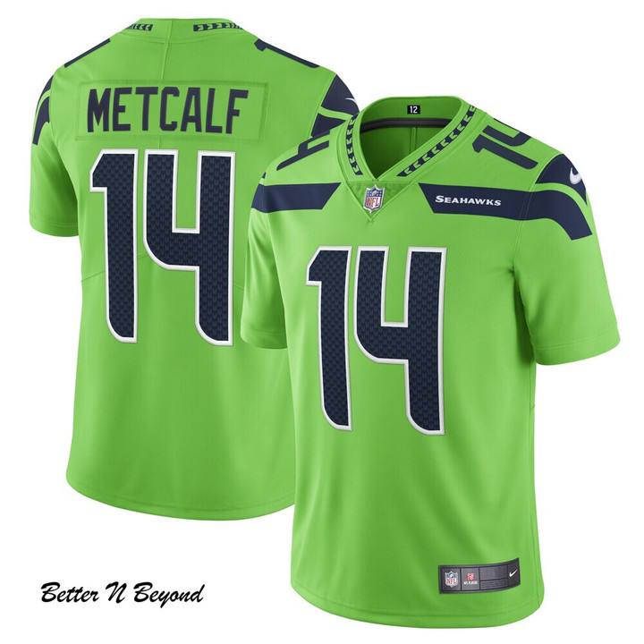 Men's Seattle Seahawks DK Metcalf Nike Neon Green Vapor Limited Player Jersey