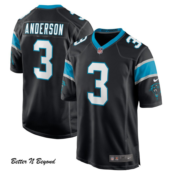 Men's Carolina Panthers Robby Anderson Nike Black Player Game Jersey