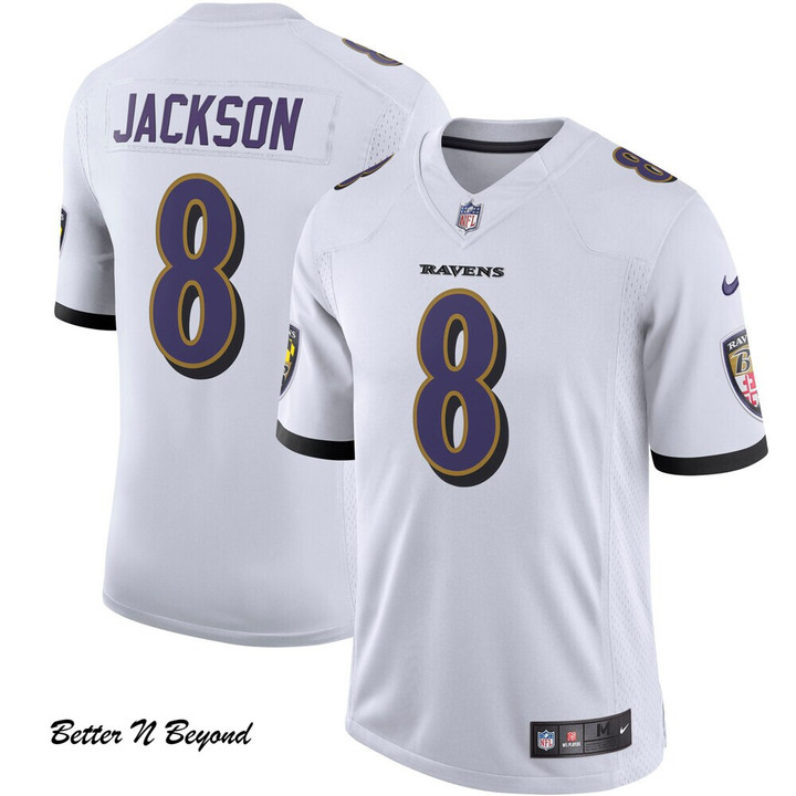 Men's Baltimore Ravens Lamar Jackson White Vapor Limited Jersey