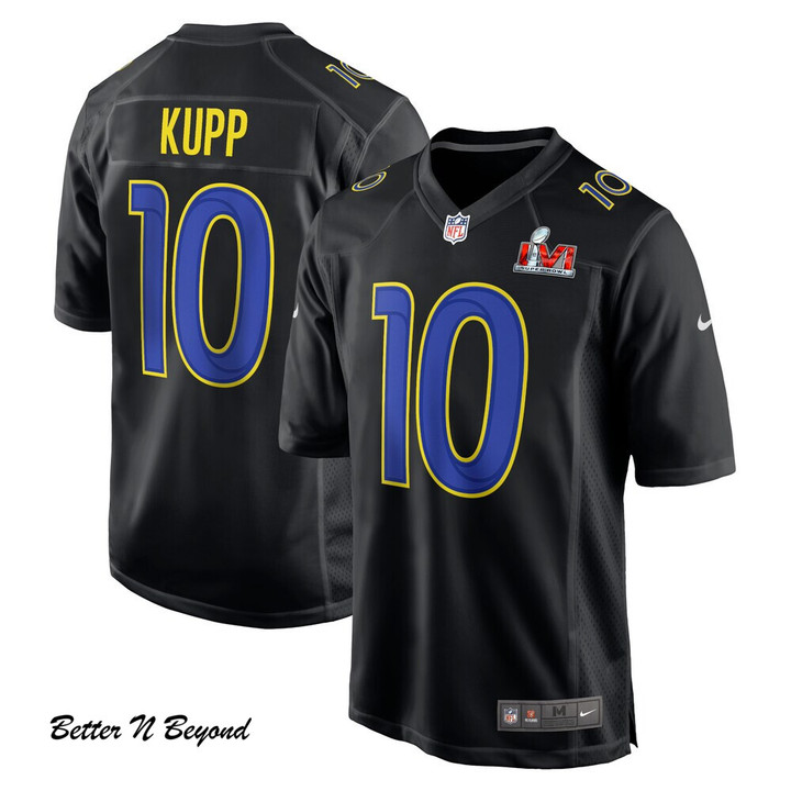 Men's Los Angeles Rams Cooper Kupp Nike Black Super Bowl LVI Game Fashion Jersey