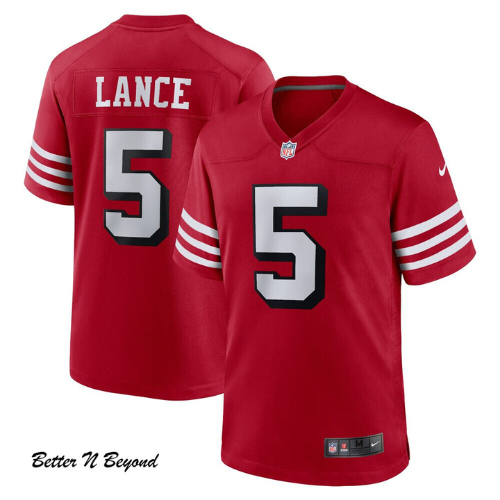 Men's San Francisco 49ers Trey Lance Nike Scarlet Alternate Game Jersey