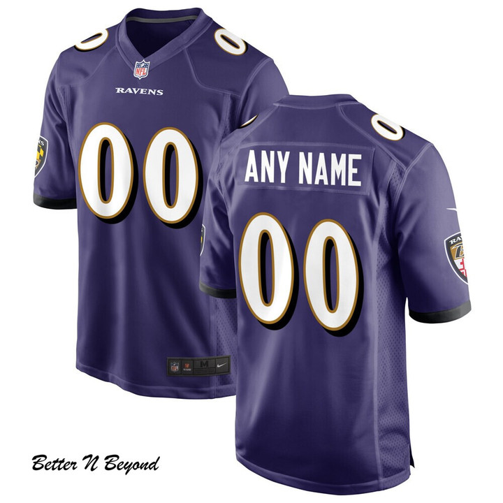 Men's Baltimore Ravens Nike Purple Custom Game Jersey