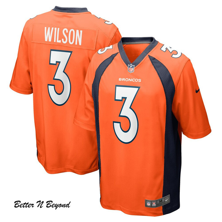 Men's Denver Broncos Russell Wilson Nike Orange Game Jersey