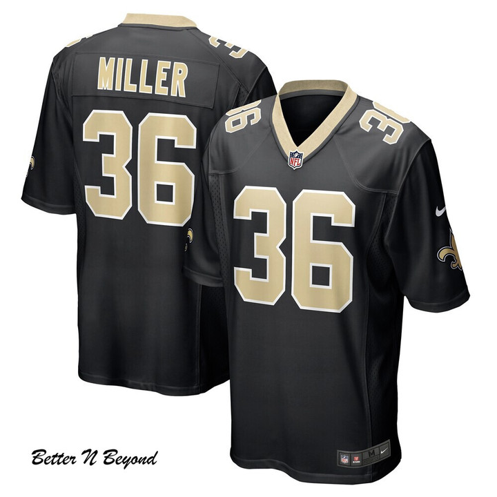Men's New Orleans Saints Jordan Miller Nike Black Game Player Jersey