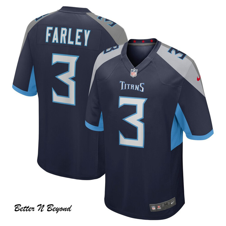 Men's Tennessee Titans Caleb Farley Nike Navy Game Jersey