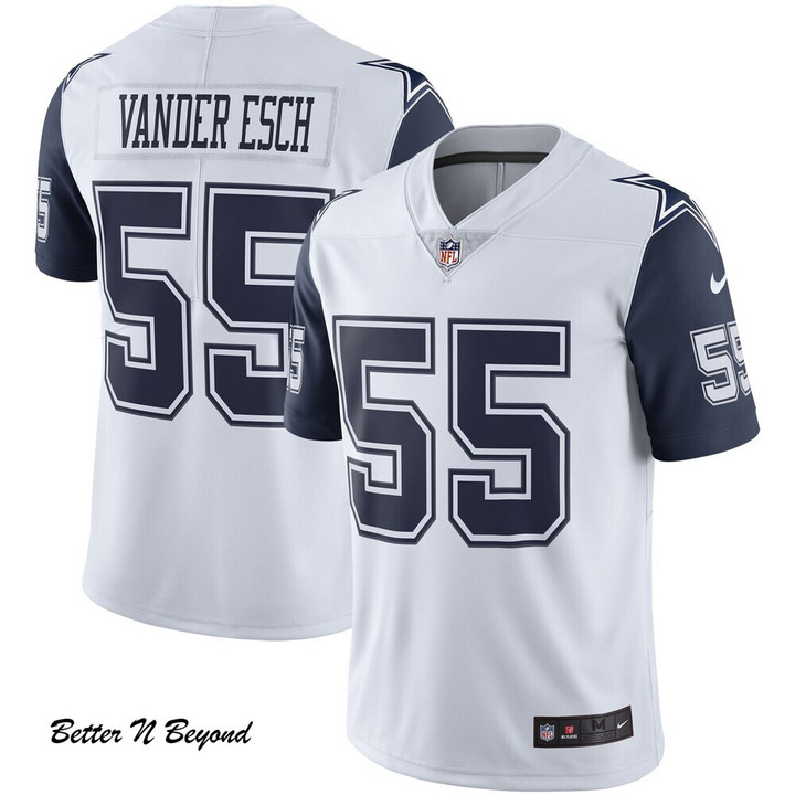 Men's Dallas Cowboys Leighton Vander Esch White Nike Color Rush Vapor Limited Jersey