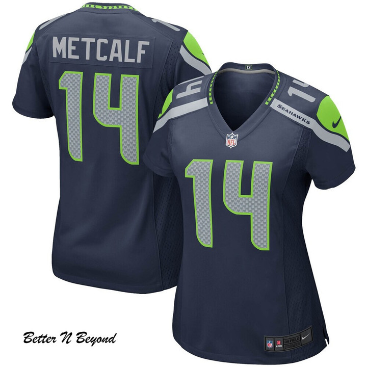 Women's Seattle Seahawks DK Metcalf Nike College Navy Game Player Jersey