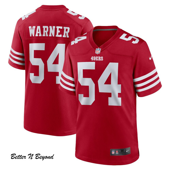 Men's San Francisco 49ers Fred Warner Nike Scarlet Player Game Jersey