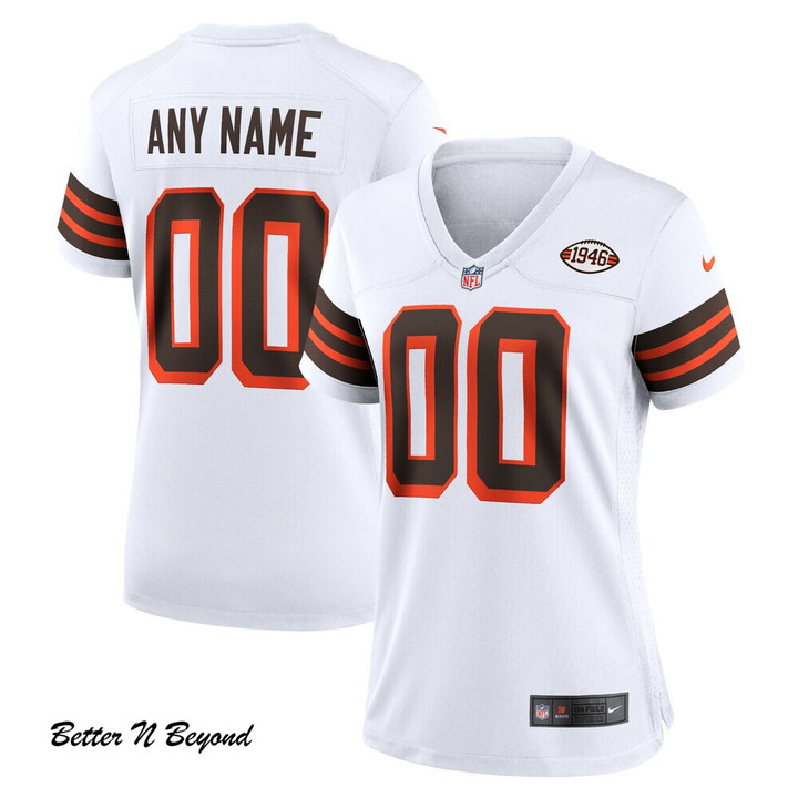 Women's Cleveland Browns Nike White 1946 Collection Alternate Custom Jersey