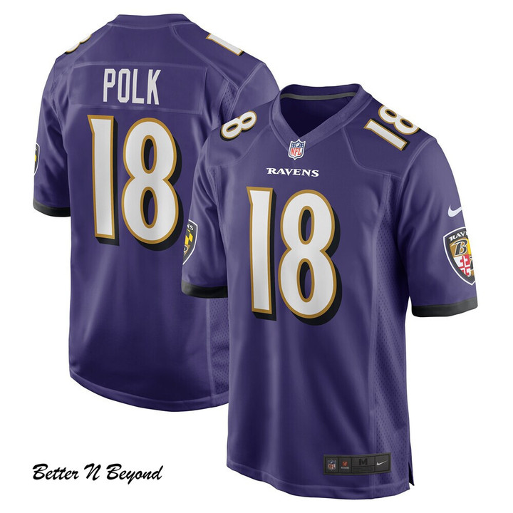 Men's Baltimore Ravens Makai Polk Nike Purple Player Game Jersey