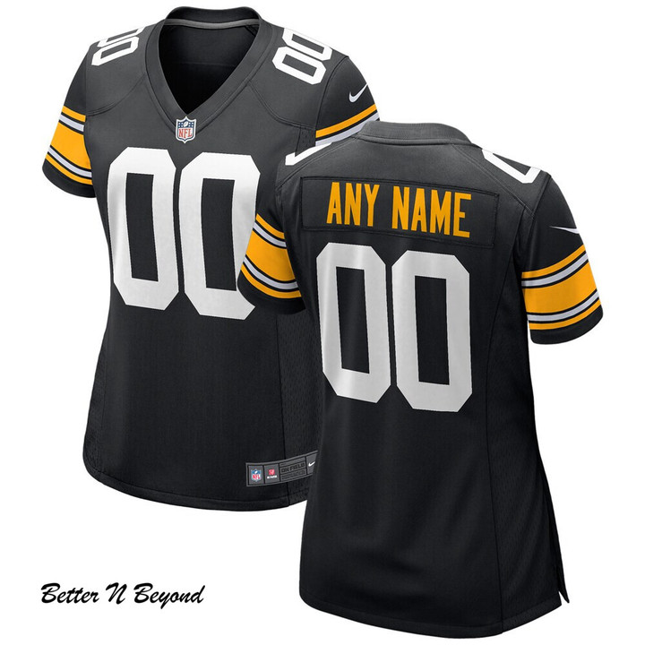 Women's Nike Black Pittsburgh Steelers Alternate Custom Game Jersey