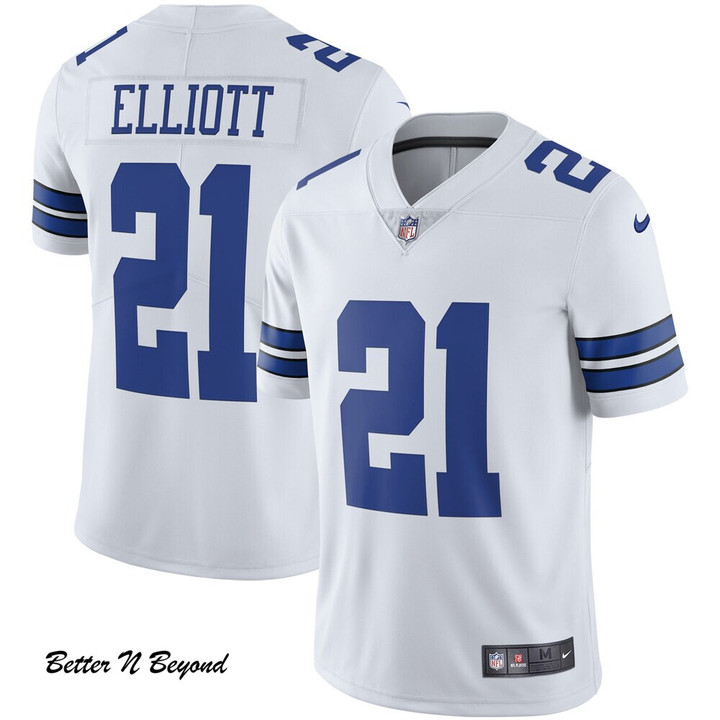Men's Dallas Cowboys Ezekiel Elliott Nike White Vapor Limited Player Jersey