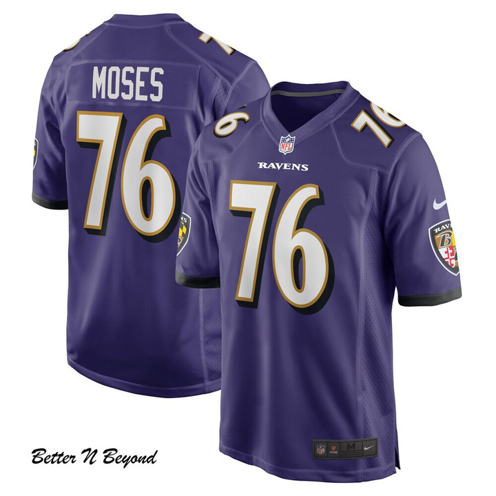 Men's Baltimore Ravens Morgan Moses Nike Purple Game Jersey