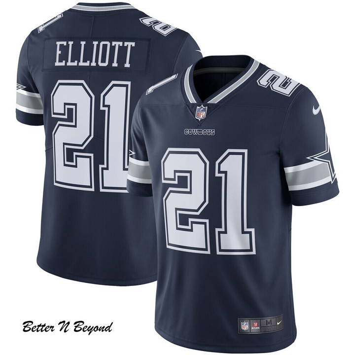 Men's Dallas Cowboys Ezekiel Elliott Nike Navy Vapor Limited Jersey