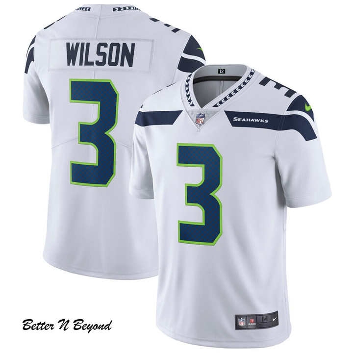 Men's Seattle Seahawks Russell Wilson Nike White Vapor Untouchable Limited Player Jersey
