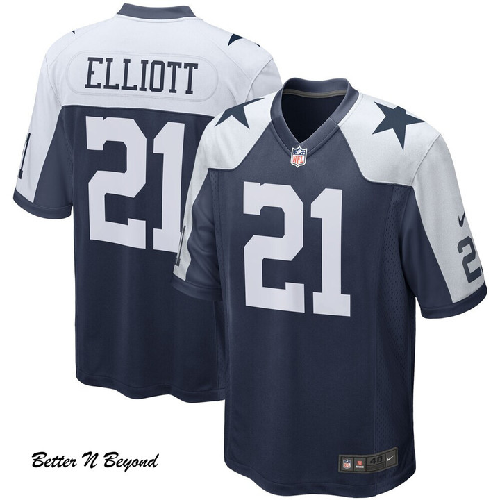 Men's Dallas Cowboys Ezekiel Elliott Nike Navy Alternate Game Team Jersey