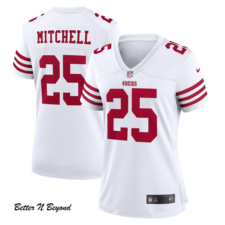 Women's San Francisco 49ers Elijah Mitchell Nike White Player Game Jersey