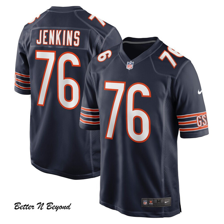 Men's Chicago Bears Teven Jenkins Nike Navy Game Jersey