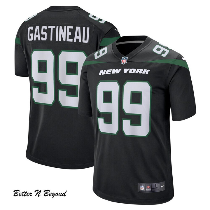 Men's New York Jets Mark Gastineau Nike Stealth Black Game Jersey