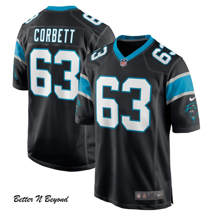Men's Carolina Panthers Austin Corbett Nike Black Game Jersey
