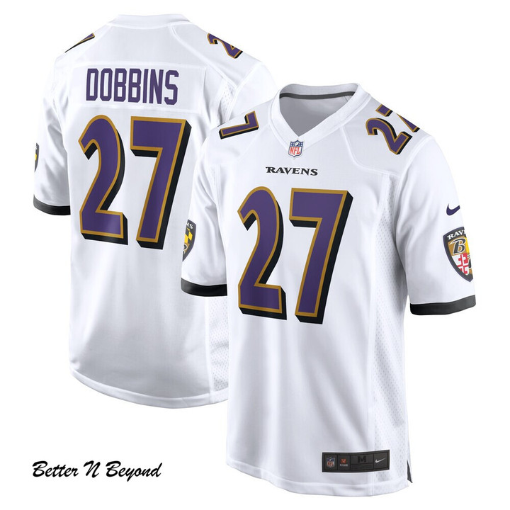 Men's Baltimore Ravens J.K. Dobbins Nike White Game Jersey