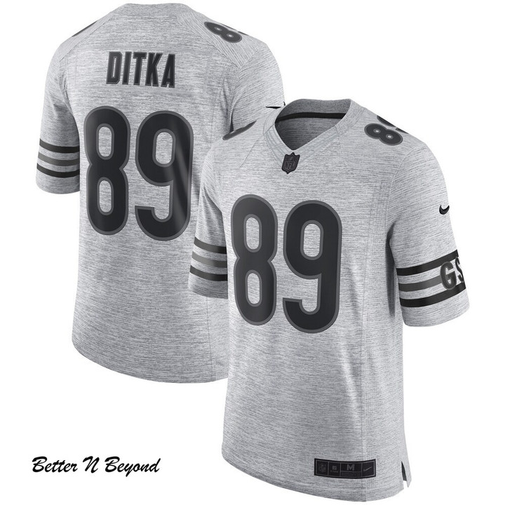 Men's Chicago Bears Mike Ditka Nike Gray Retired Gridiron Gray II Limited Jersey