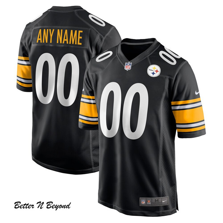 Men's Pittsburgh Steelers Nike Black Game Custom Player Jersey