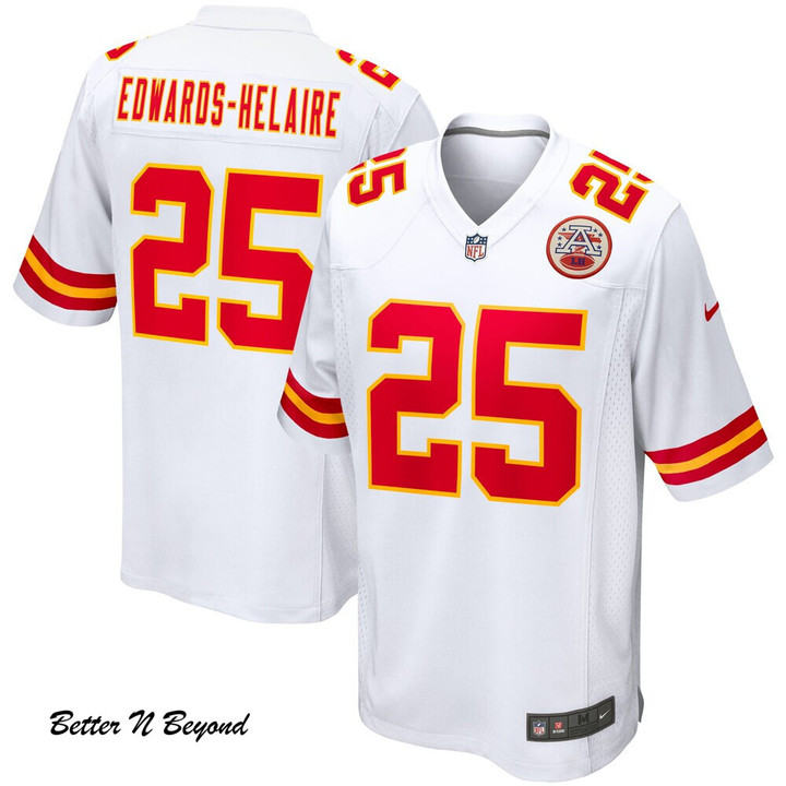 Men's Kansas City Chiefs Clyde Edwards-Helaire Nike White Game Jersey