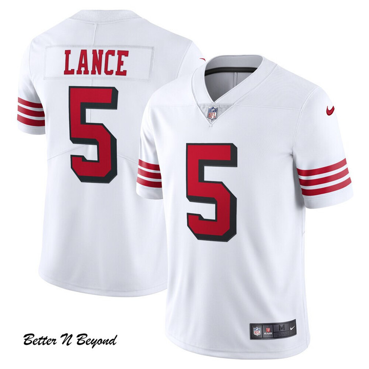 Men's San Francisco 49ers Trey Lance Nike White Alternate 2 Vapor Limited Jersey