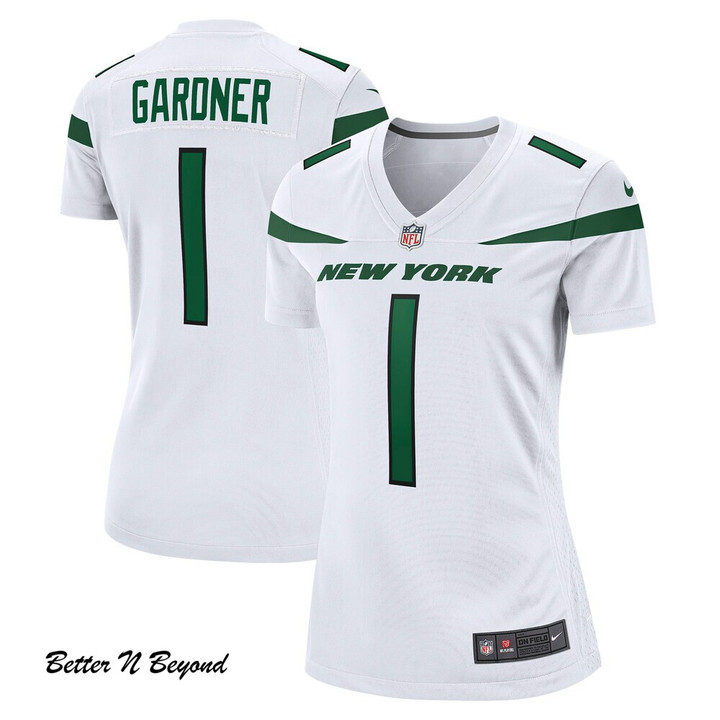 Women's New York Jets Ahmad Sauce Gardner Nike White 2022 NFL Draft First Round Pick Game Jersey
