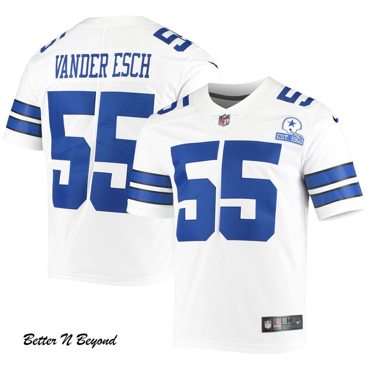 Men's Dallas Cowboys Leighton Vander Esch Nike White 60th Anniversary Limited Jersey