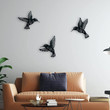 Set of 3 Metal Hummingbird Wall Art Decor
