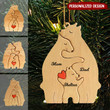 Personalized Bear Family Car - Christmas Ornament
