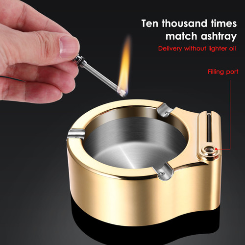 Retro Metal Ashtray Ten Thousand Match Lighter