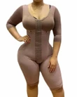 Bodyshaper For Women Hook And Eye Closure Long Sleeve Tummy Control Breast Support Bodysuit Shapewear