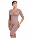 Bodyshaper For Women Long Sleeve Tummy Control Breast Support Side Zipper Long Bodysuit Shapewear