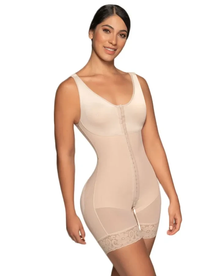 Full Mid-Calf Girdle With Integrated Bra With Tummy Control And Hip Enhancement