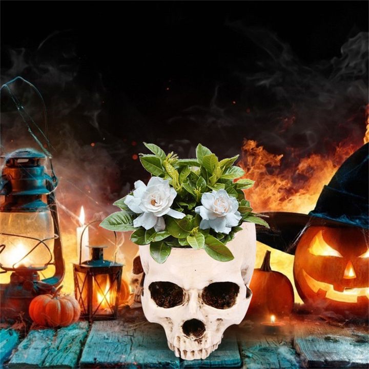 Halloween Skull Flower Pot