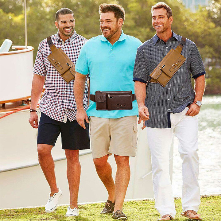 Men's Genuine Leather Sling Bag Chest Shoulder Bag Ⅱ