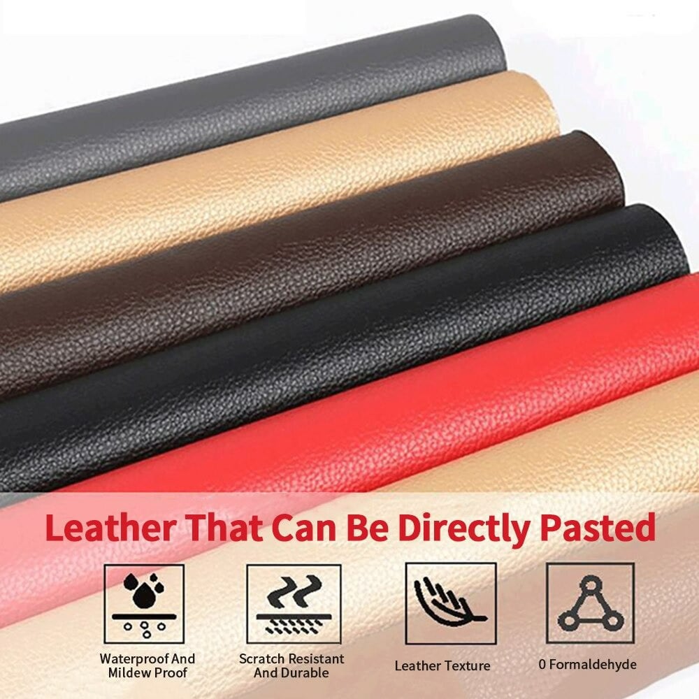 SofaRefinish Self-Adhesive Leather Refinisher Cuttable Sofa Repair (8X12  in, Dark Brown)