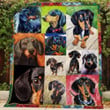 Adorable Dachshund Dog Quilt Blanket Great Customized Gifts For Birthday Christmas Thanksgiving Perfect Gifts For Dog Lover