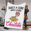 Just A Girl Who Loves Cheetahs Fleece Blanket Great Customized Blanket Gifts For Birthday Christmas Thanksgiving