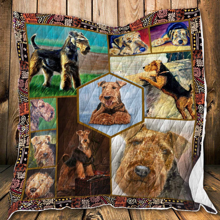 Airedale Terrier Dog Quilt Blanket Great Customized Blanket Gifts For Birthday Christmas Thanksgiving Anniversary