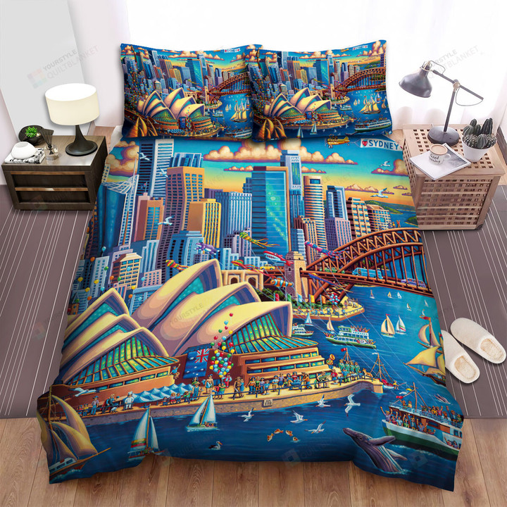 Sydney Opera House Sydney City Australia Art Bed Sheets Spread Comforter Duvet Cover Bedding Sets