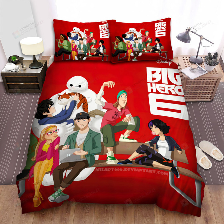 Big Hero 6 (2014) Movie Illustration 4 Bed Sheets Spread Comforter Duvet Cover Bedding Sets